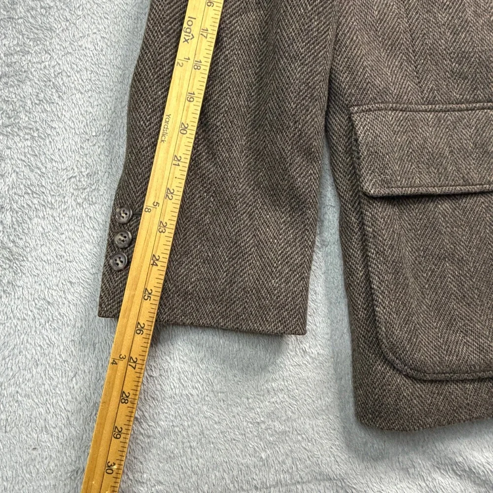 Joseph Abboud Outerwear Mens Large Brown Herringbone 100% Wool Blazer Jacket EUC